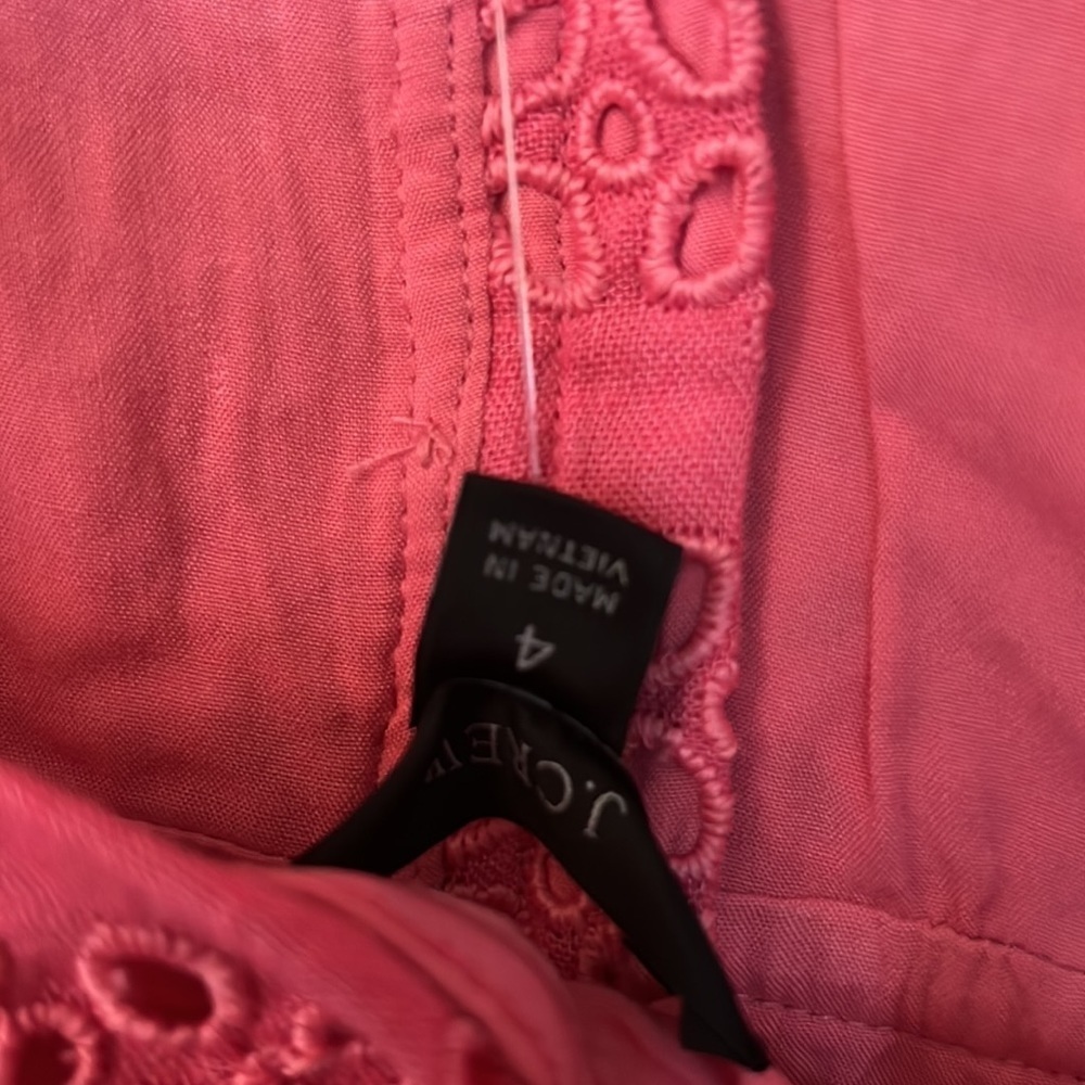 - NWT JCrew Pink Eyelet Anguilla Mini Halter Dress Size 4 - Picture 11 of 11